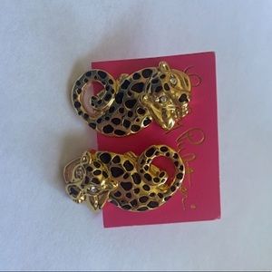 Lilly Pulitzer cheetah earrings gold NWT